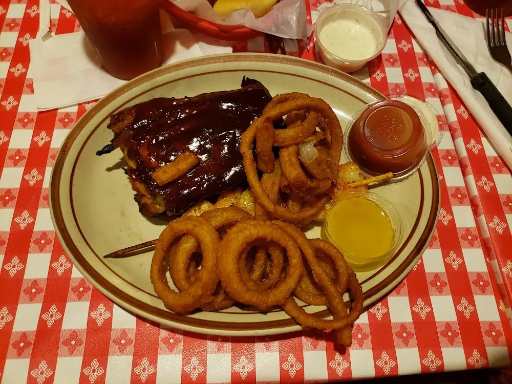 Ribs Onion Rings Shrimp